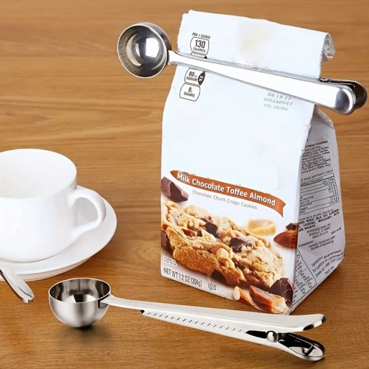 GENERICO - Clip Cuchara Medidora de Café de Acero Inoxidable