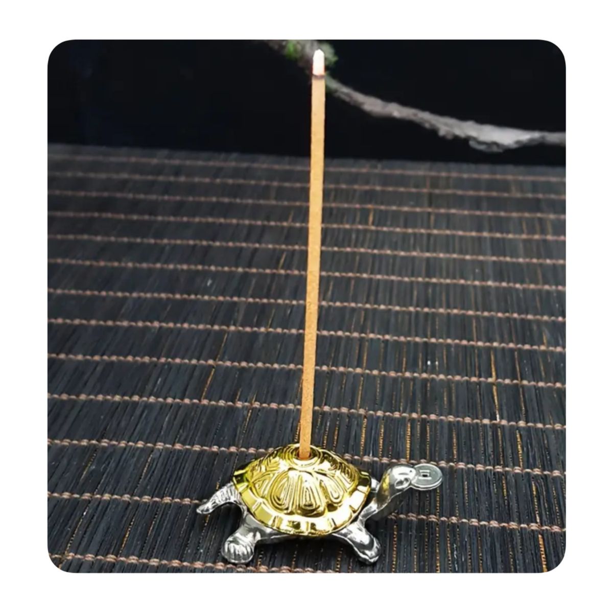 GENERICO - Porta Incienso Estilo Tortuga Mod 2 Desarmable - Dorado y Cromado