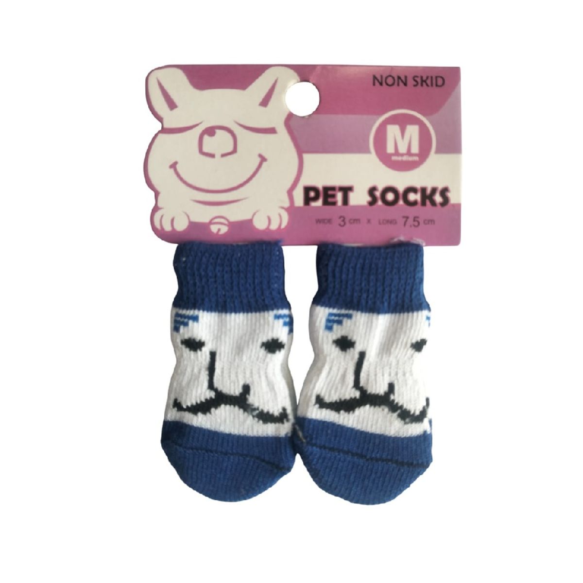 GENERICO - Pack x 1 Set de medias antideslizantes bigote talla M