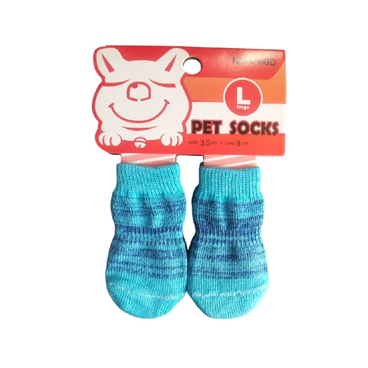 GENERICO - Pack x 1 Set de medias antideslizantes raya turquesa talla L