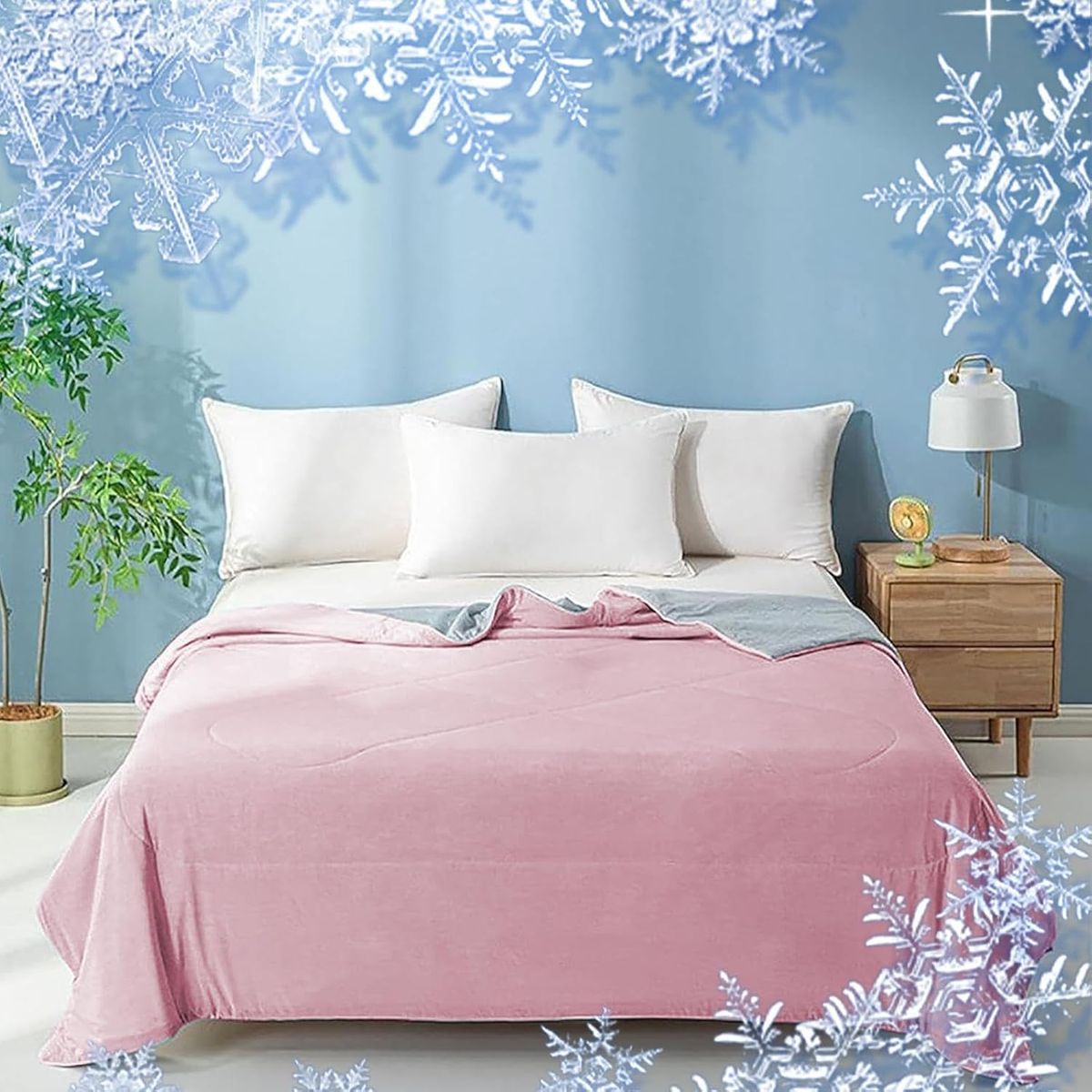 GENERICO - EDREDÓN  MICROSHERPA  CON CARNERO 2 PLAZA   1 PIEZA  ROSA