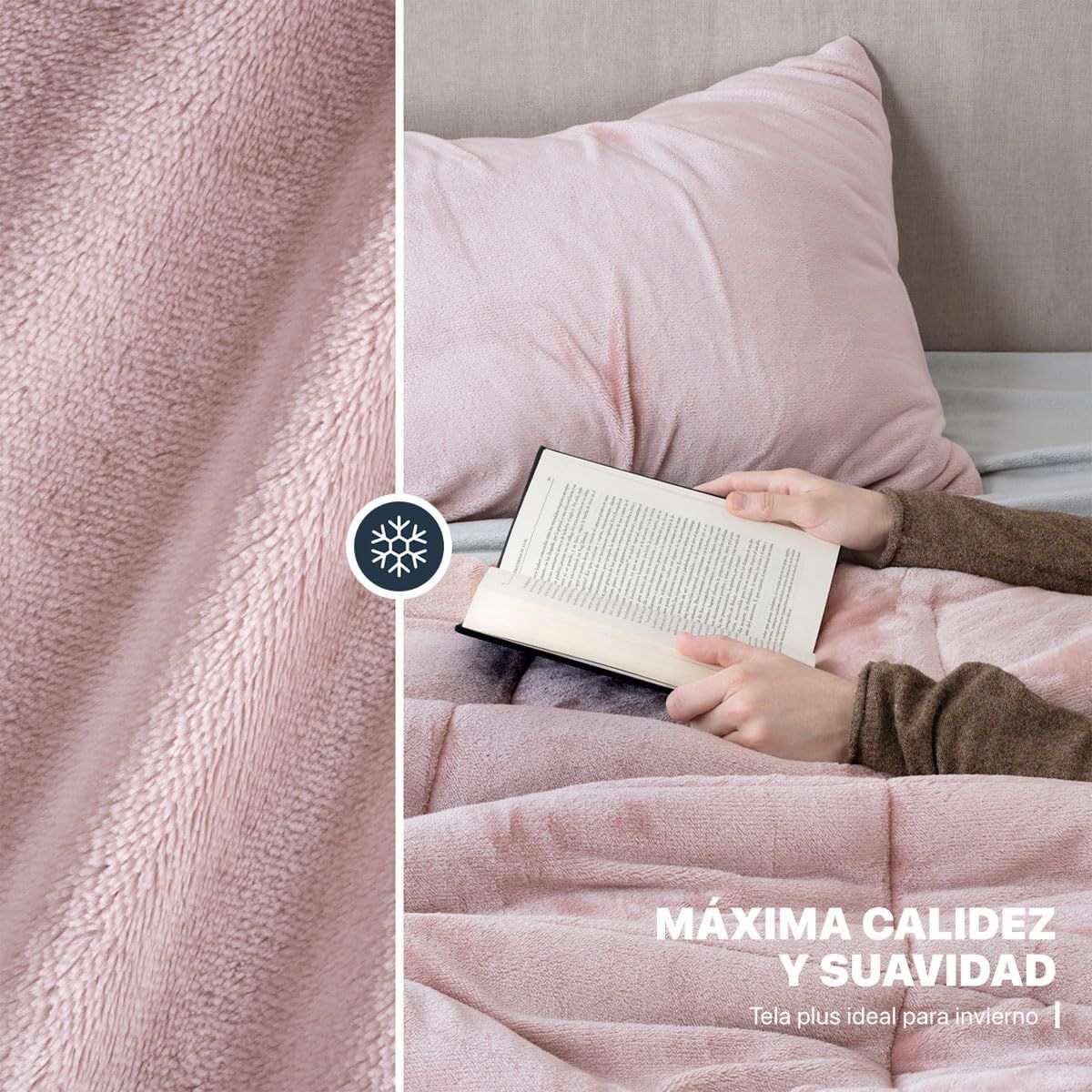 GENERICO - EDREDÓN  MICROSHERPA  CON CARNERO 2 PLAZA   1 PIEZA  ROSA