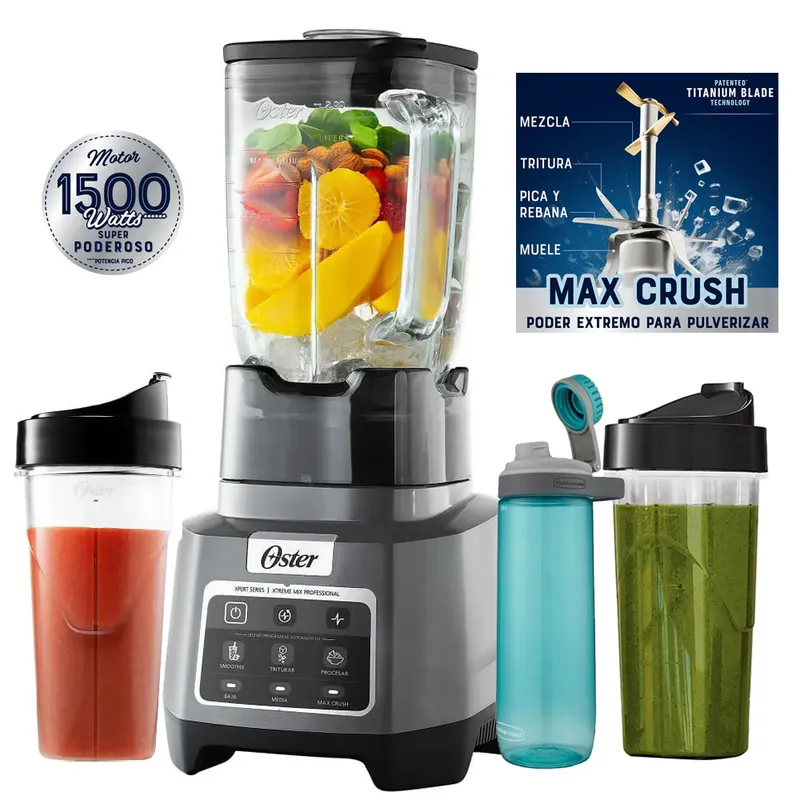 OSTER - Licuadora Oster Xtreme Mix con iBLEND y MAX CRUSH Reversible Kit de Accesorios