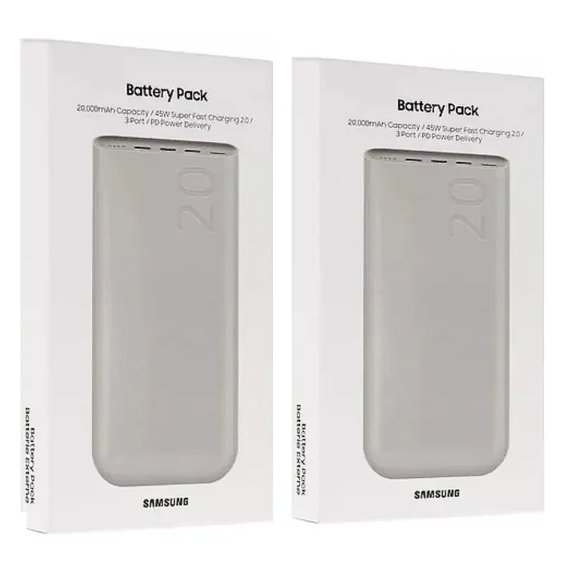 SAMSUNG - X2 Batería Externa Samsung 20000 mAh Carga Rápida Beige