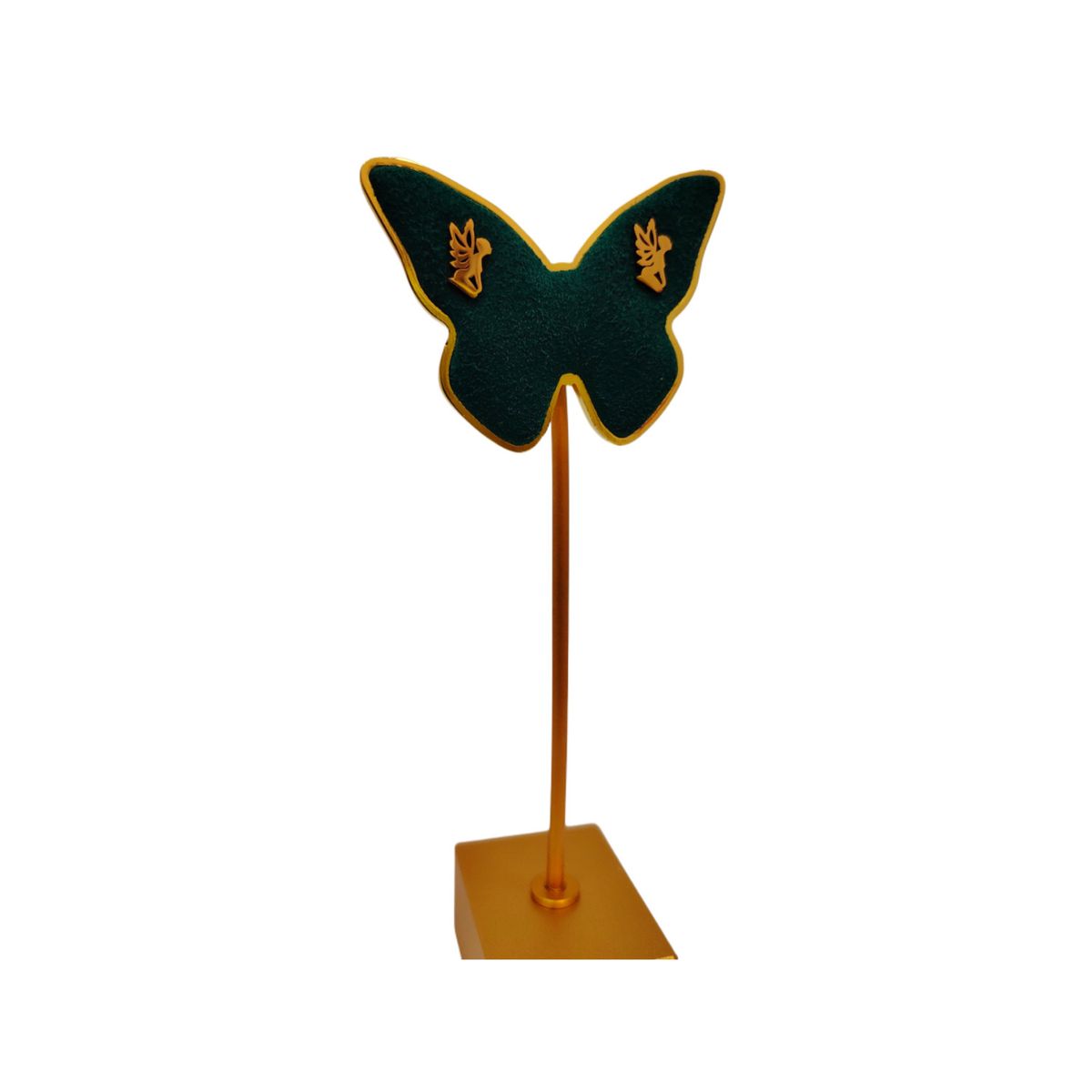 GENERICO - Pack Acero Collar con dije y Aretes - Hada Arrodillada Dorada