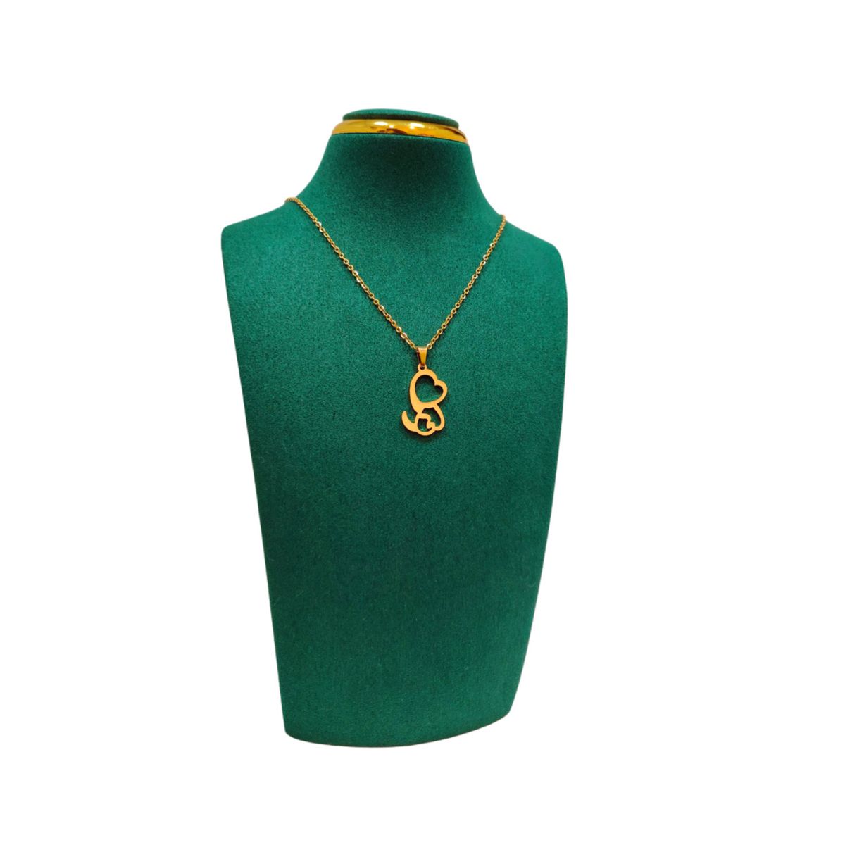 GENERICO - Pack Acero Collar con dije y Aretes - Perrito Espiral Dorado