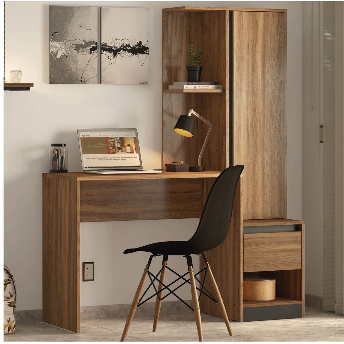 DIBA MUEBLES - Escritorio Con Librero Amplio Gizmo - DIBA Muebles