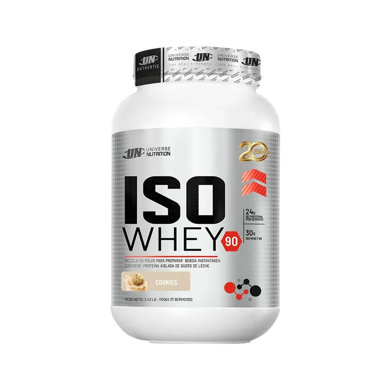 UNIVERSE NUTRITION - ISO WHEY 90 1,1Kg Proteína Isolatada Sab. COOKIES - Tienda Física