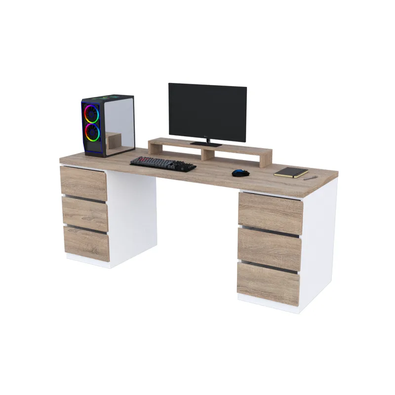 MUEBLES MACRUMO - ESCRITORIO GAMER 6 CAJONES VIENES