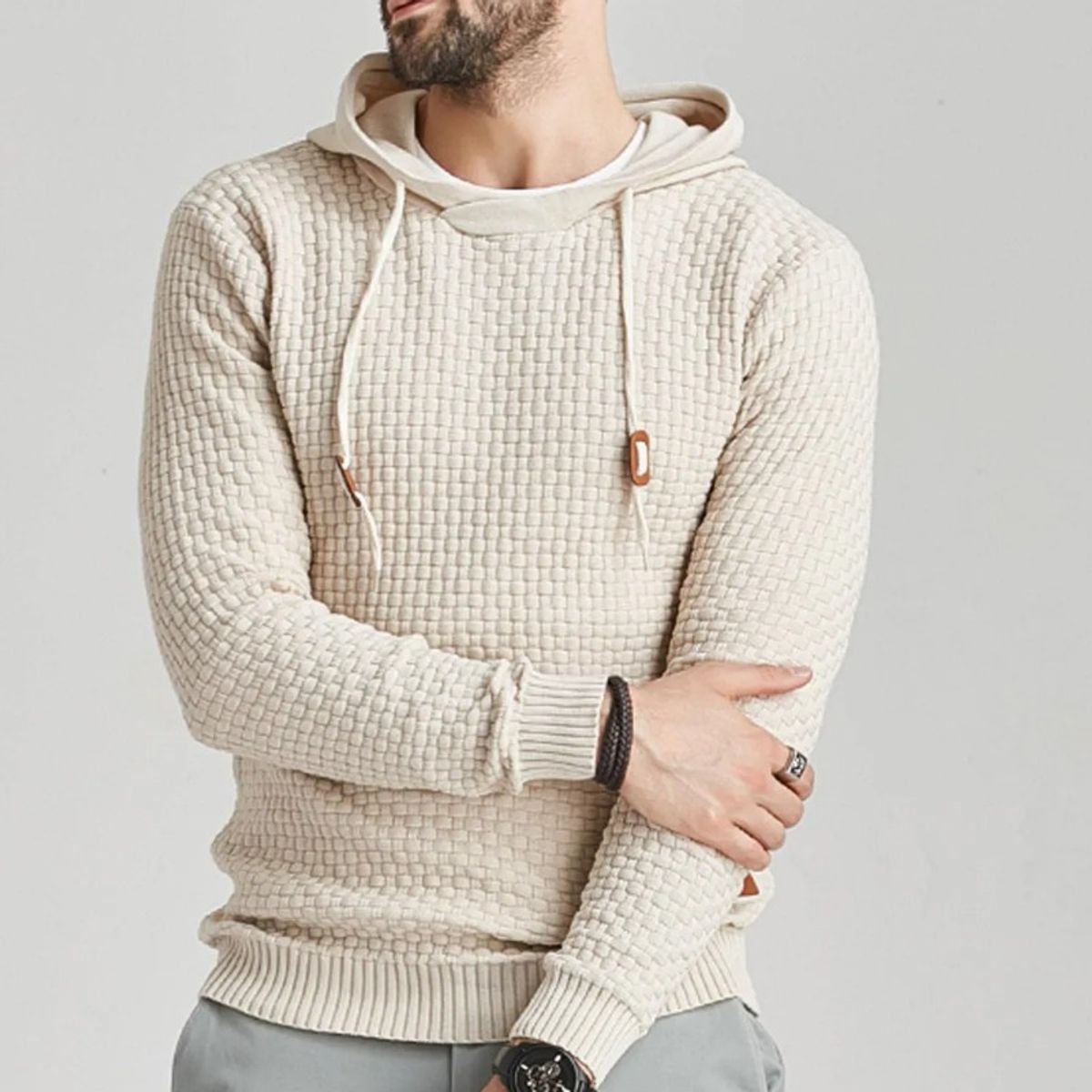 GIOIO - Sudadera Lisa Hoodie Con Capucha Para Hombre