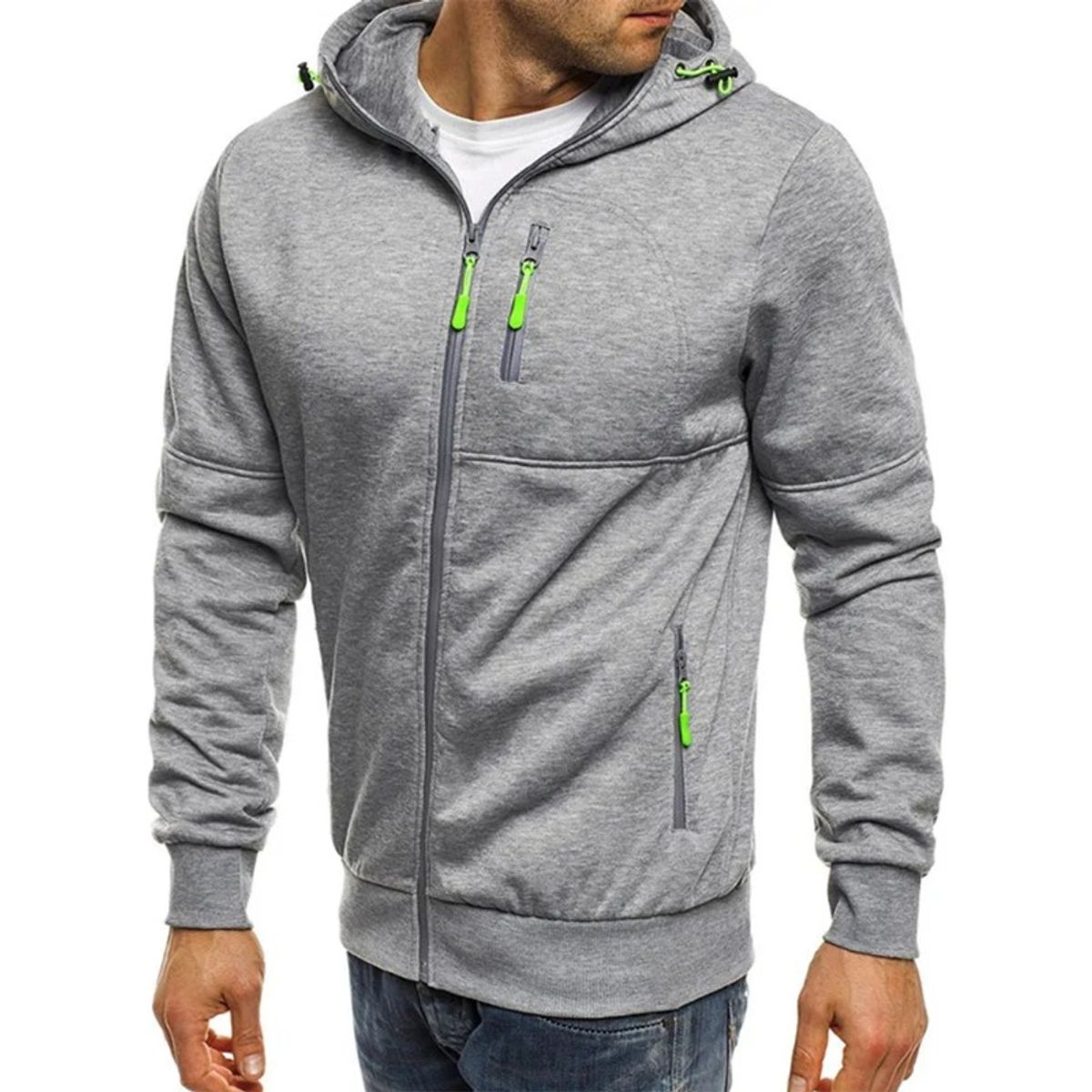 GIOIO - Sudadera Con Capucha Para Hombre Con Cierre Premium