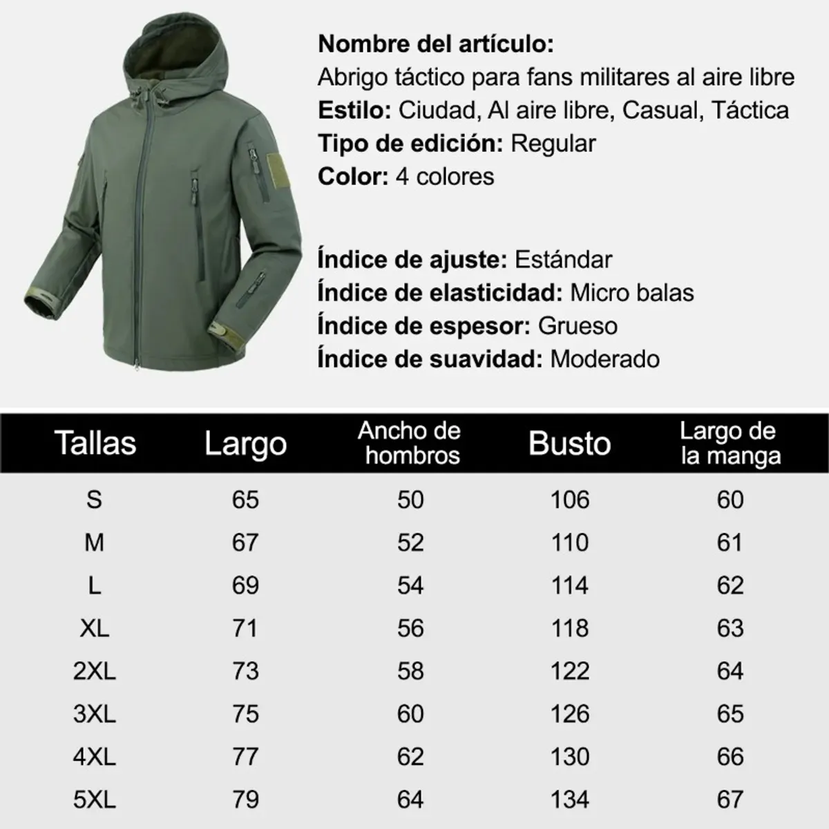GIOIO - Chamarra Tactica Militar Impermeable Térmica Tactico Hombre
