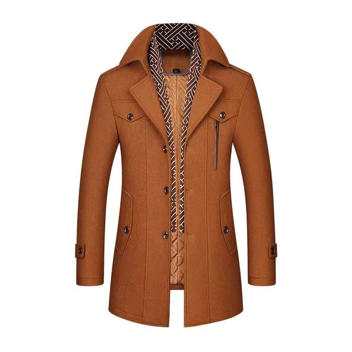 GIOIO - Abrigo Hombre Casual Delgado Y Cálido De Lana Moda Gabardina