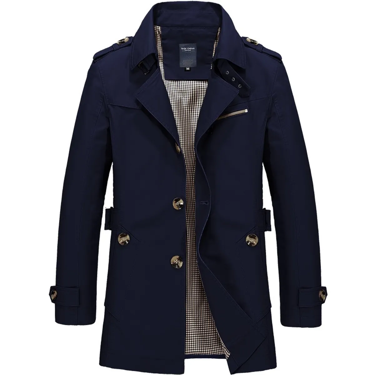 GIOIO - Chaqueta Hombre Algodón Puro Largo Casual Grande Liso Elegante​