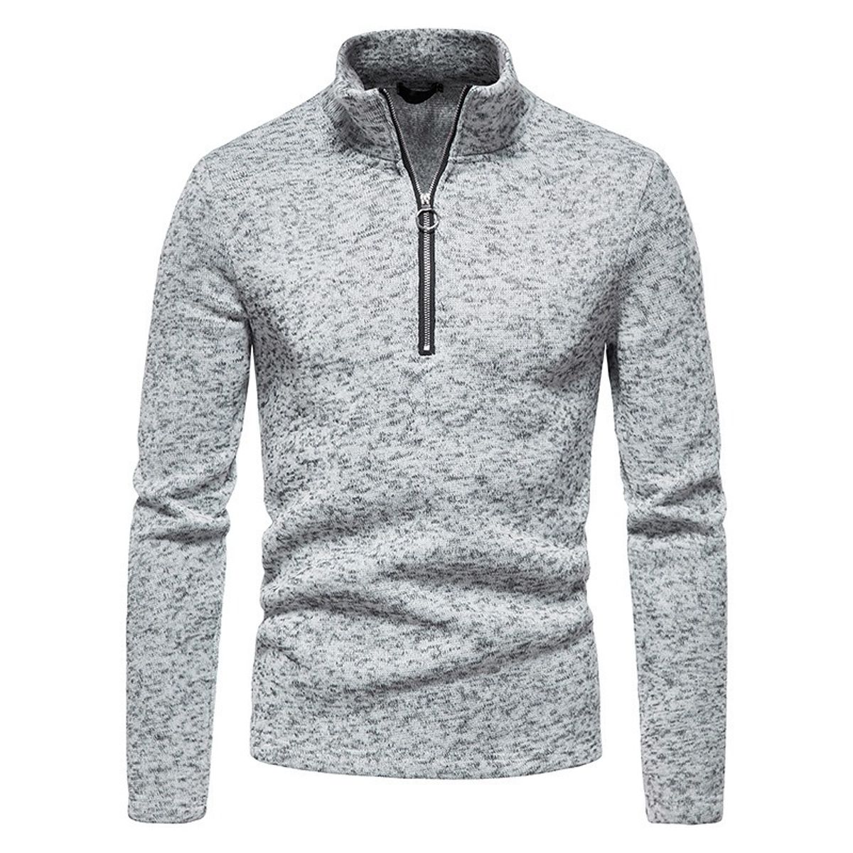 GIOIO - Buzo Hombre Media Cremallera Abierta Cuello Alto Liso Urbano Moderno​
