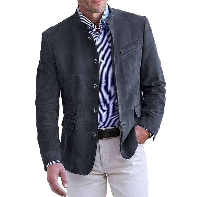 GIOIO - Saco Hombre Urbano Mezcla Lana Largo Medio Diario Elegante​