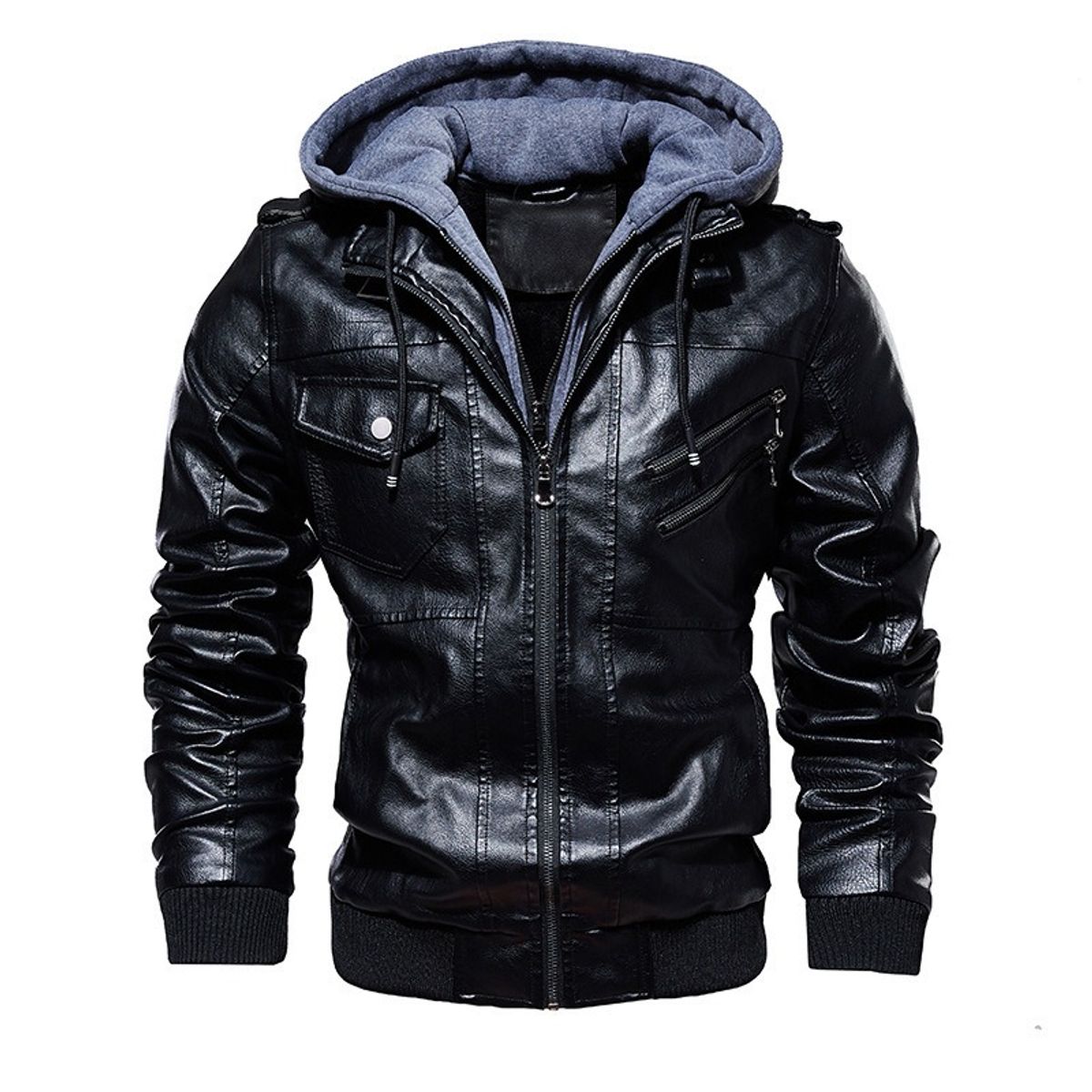 GIOIO - Chaqueta Sintética Hombre Capucha Cremallera Urbana Premium​