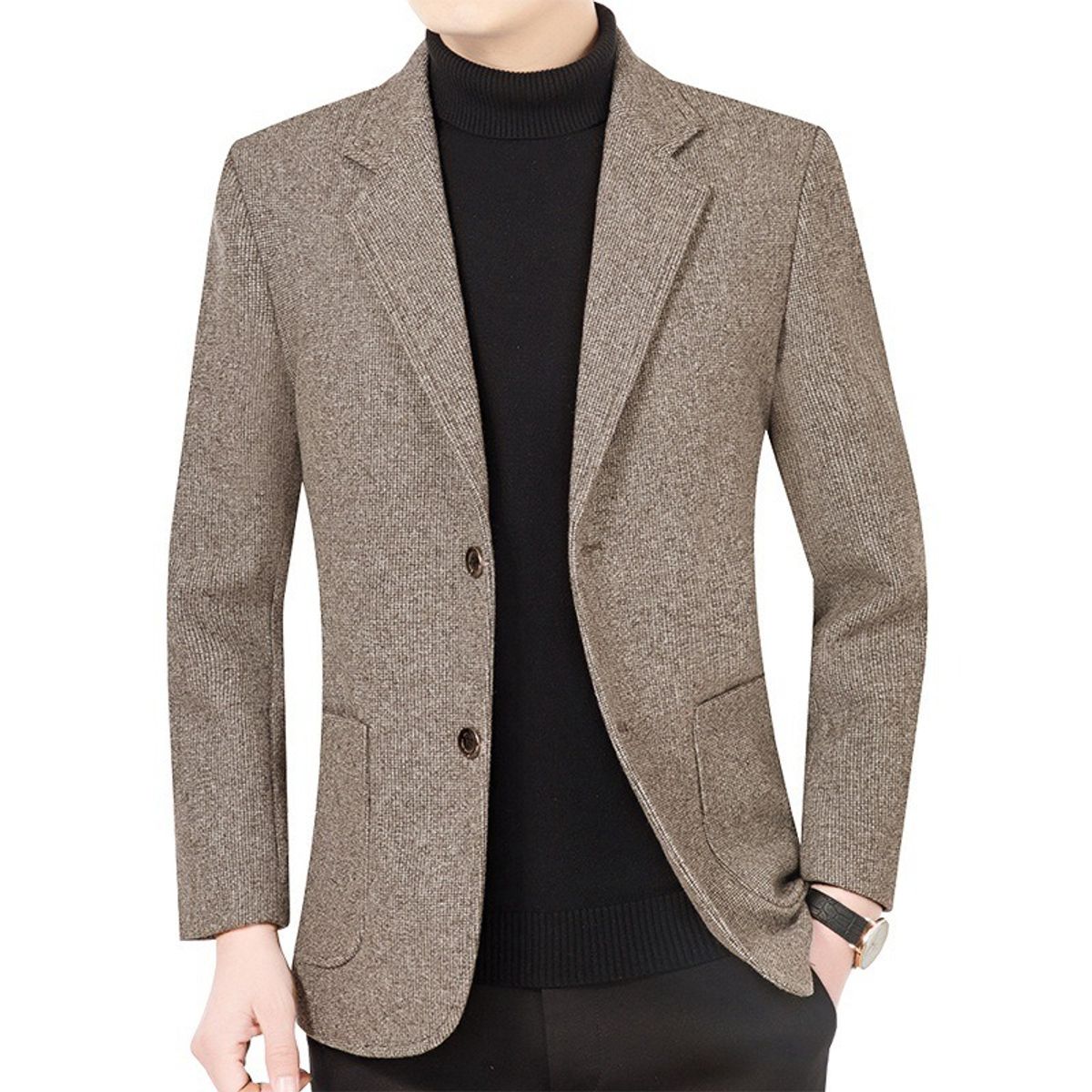 GIOIO - Saco Hombre Urbano Elegante Mezcla Lana Diario Oficina​