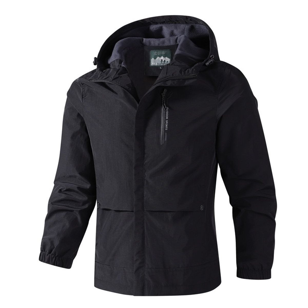 GIOIO - Chaqueta Técnica Hombre Capucha Ajustable Poliéster Táctico Urbana Sólido