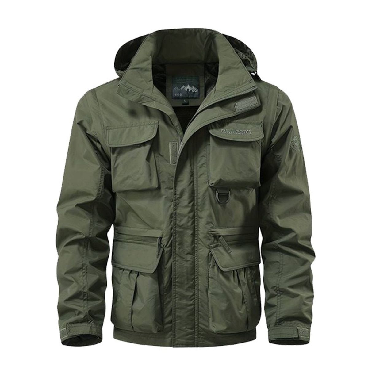 GIOIO - Chaqueta Técnica Mangas Desmontables Viento Resistente Bolsillos Múltiples Holgada Urbana​
