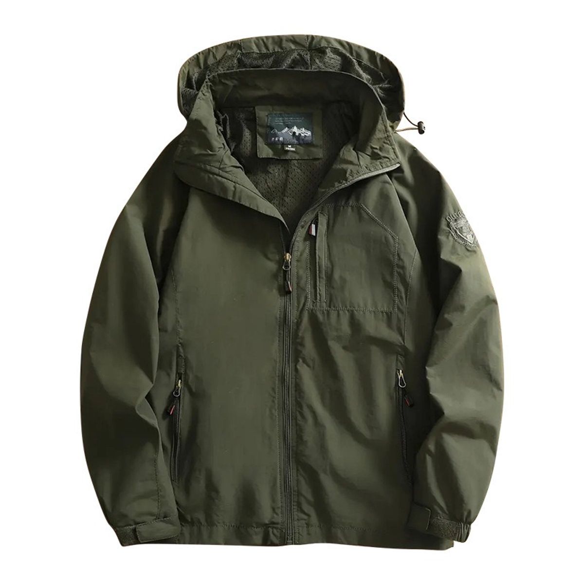 GIOIO - Chaqueta Técnica Hombre Urbana Capucha Ajustable Viento Resistente Holgada Térmica​