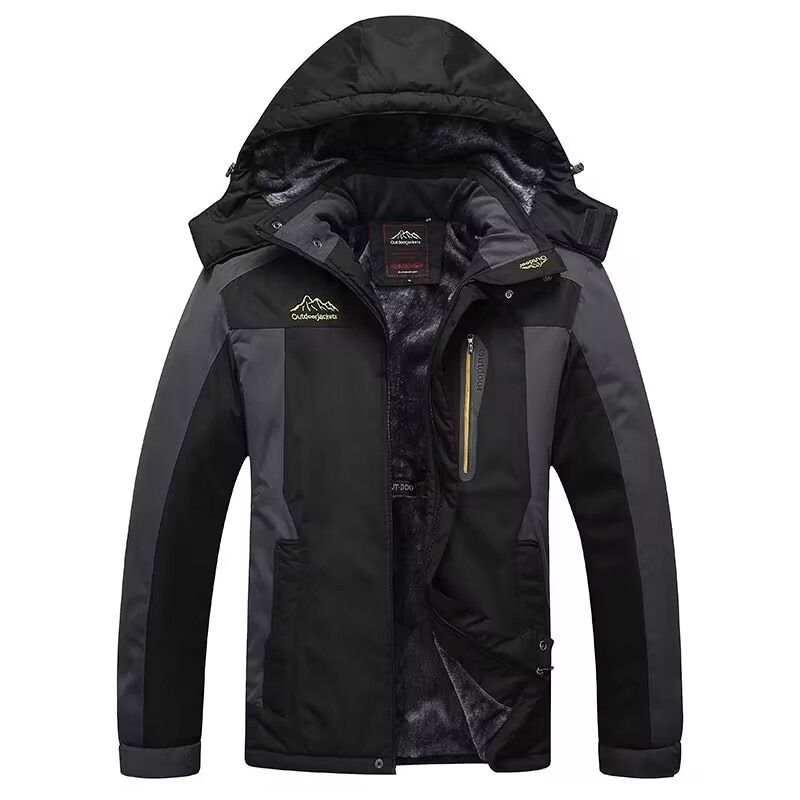 GIOIO - Chaqueta Técnica Hombre Urbana Capucha Térmica Forro Polar Grueso Viento Resistente​