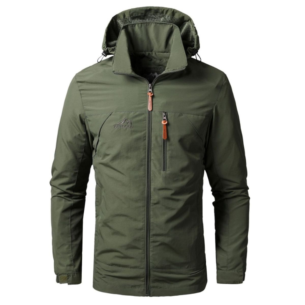 GIOIO - Chaqueta Capucha Ráfida Urbana Corte Delgado Bolsillo Canguro Táctico