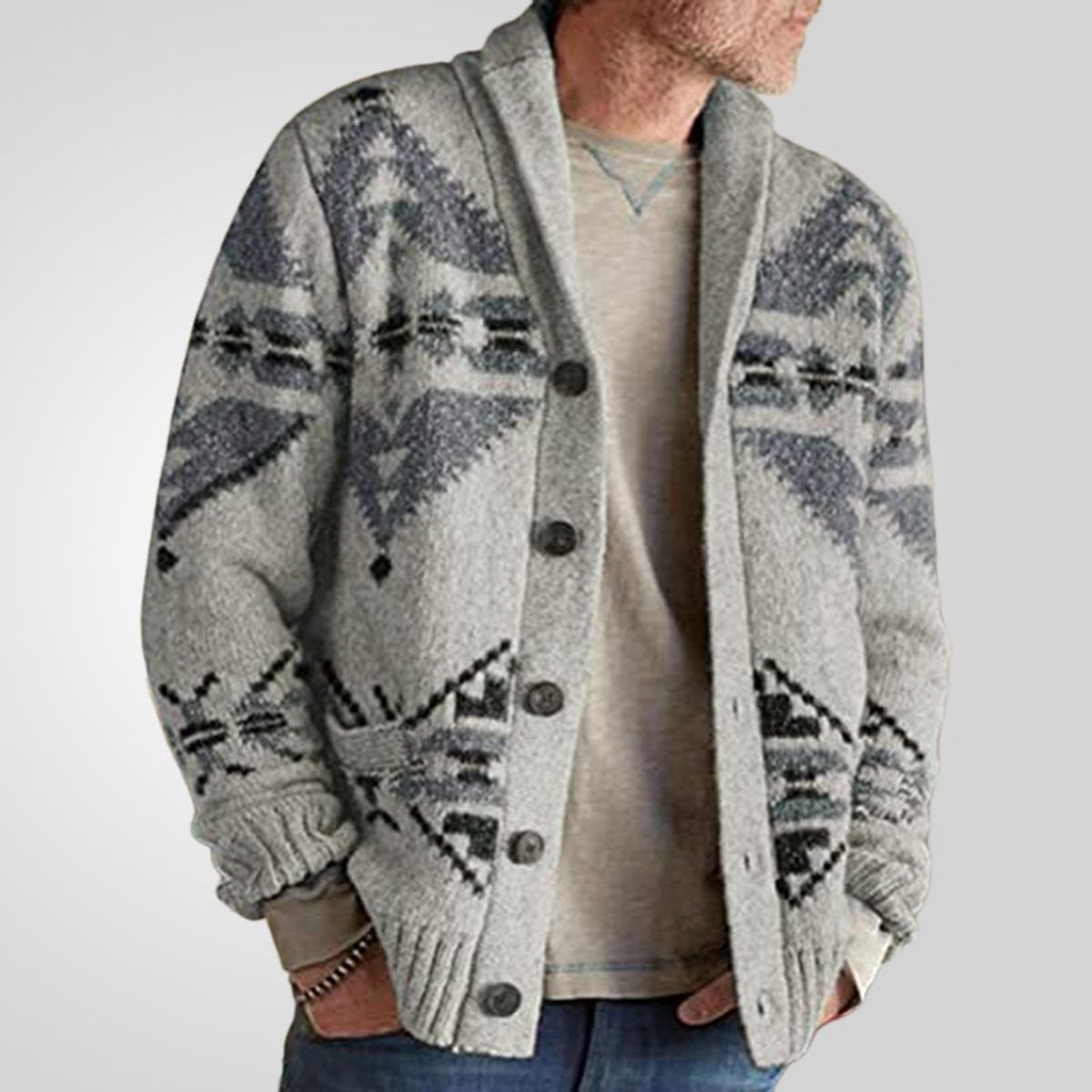 GIOIO - Chaqueta Punto Hombre Diseño Tejido Urbano Abrigada Largo Corte Preciso​