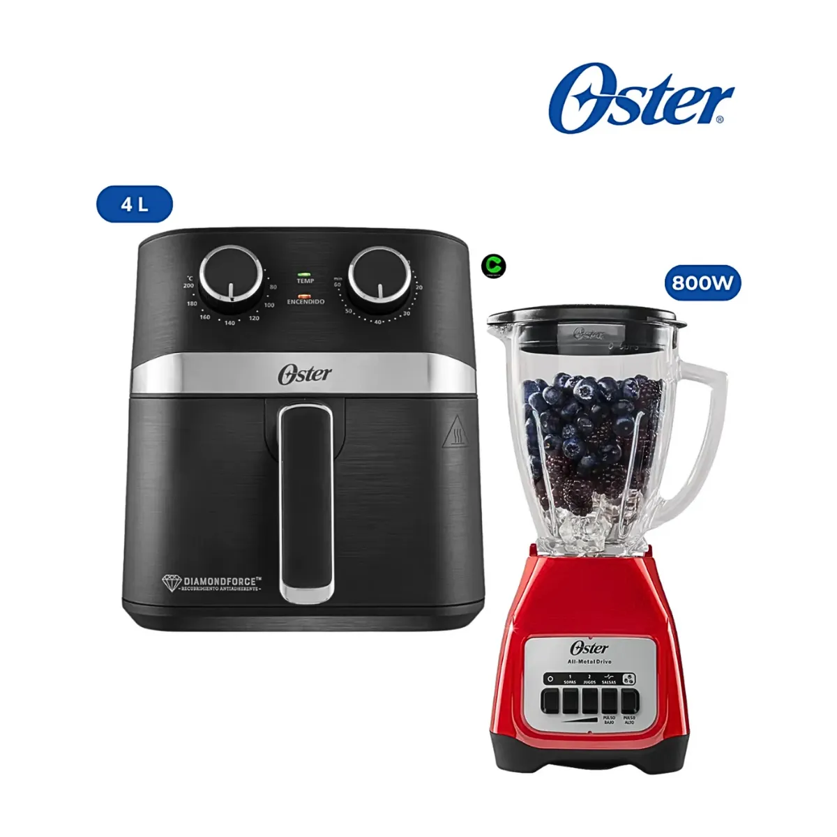 OSTER - Combo Oster Freidora 4L CKSTAF401MDF +Licuadora 1.5 L