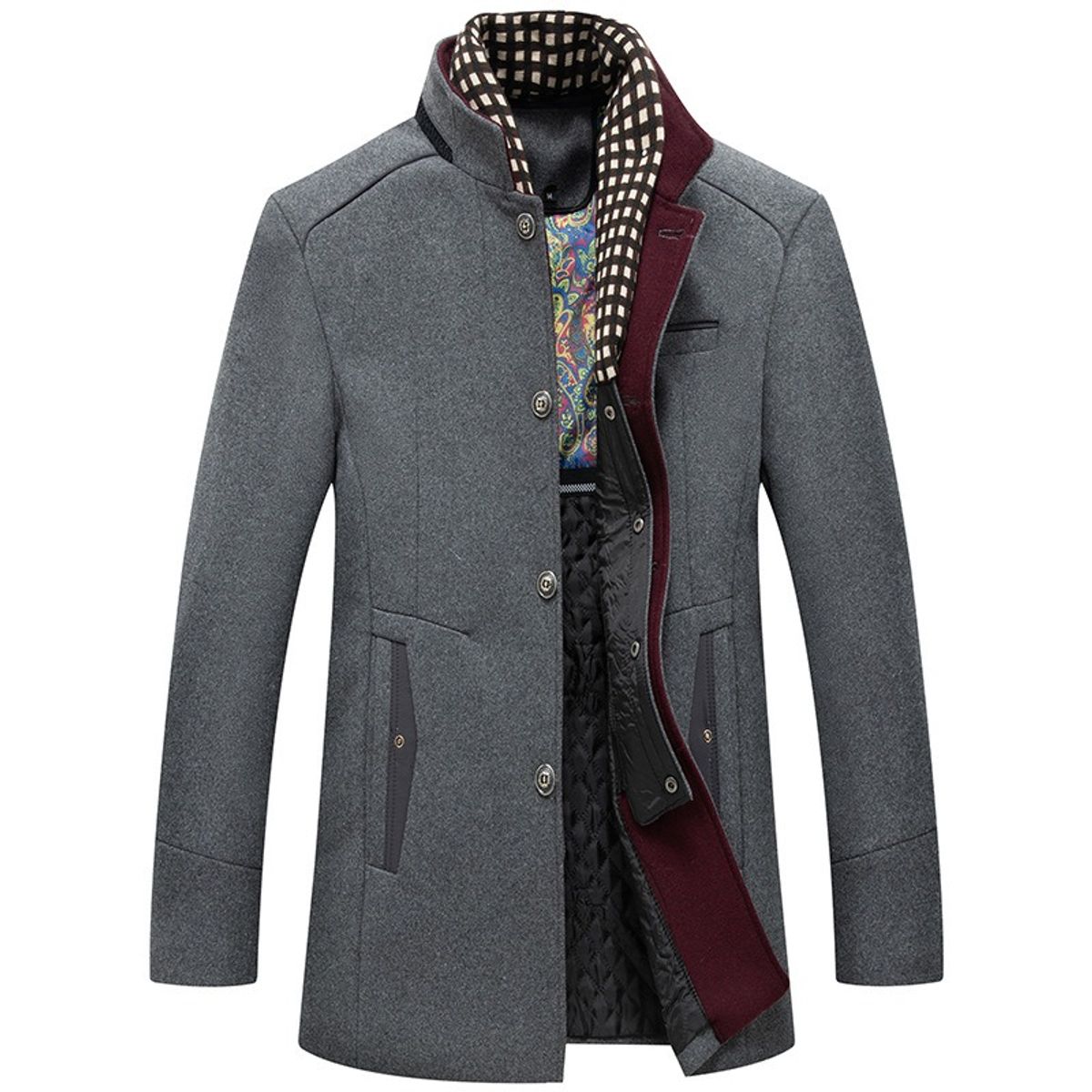 GIOIO - Abrigo Hombre Lana Pura Plegado Perfecto Urbano Elegancia Corte Preciso​