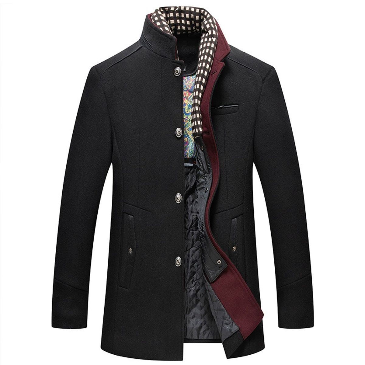 GIOIO - Abrigo Hombre Lana Pura Plegado Perfecto Urbano Elegancia Corte Preciso​