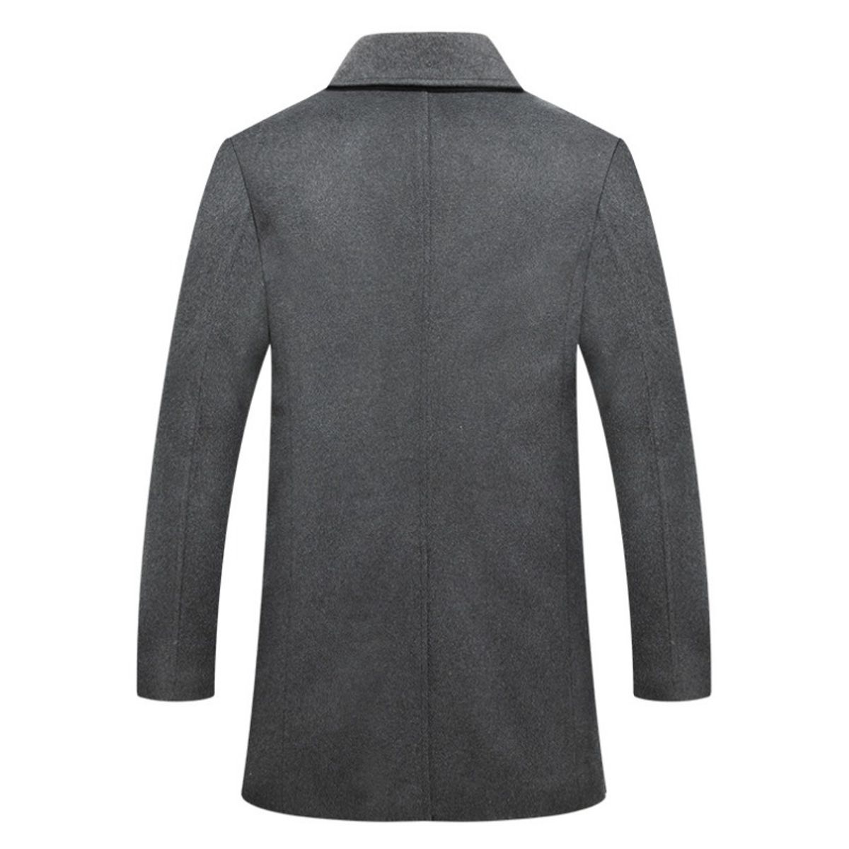 GIOIO - Abrigo Hombre Lana Doble Botonadura Solapa Elegante Medio Largo Urbano​