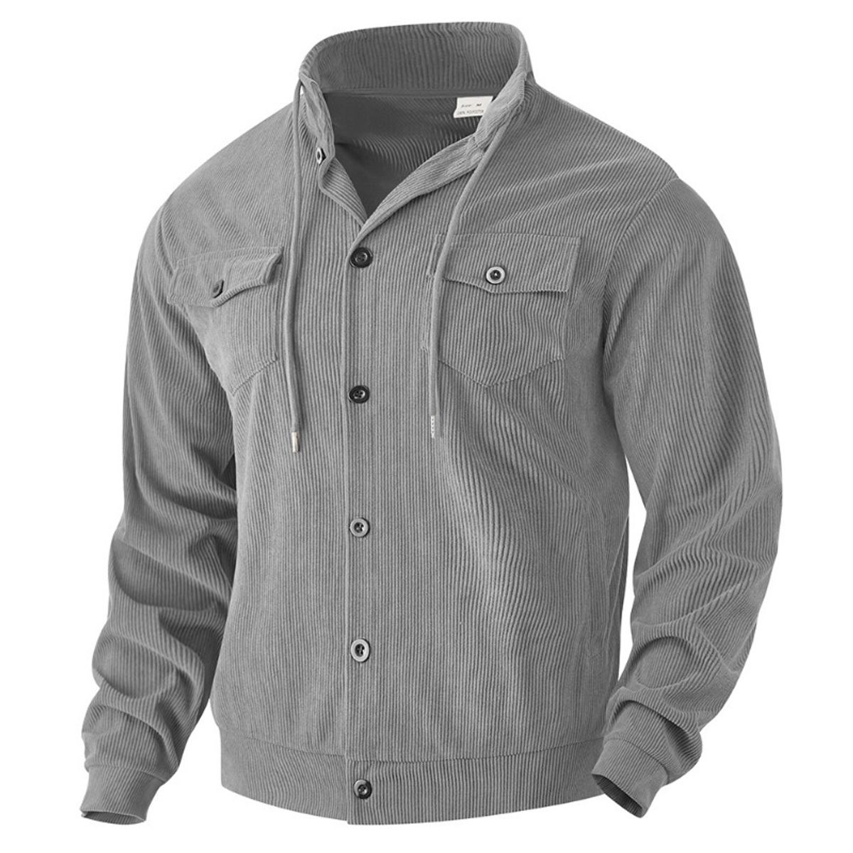 GIOIO - Chaqueta Pana Hombre Vintage USA Solapa Bolsillos Tácticos Urbana​
