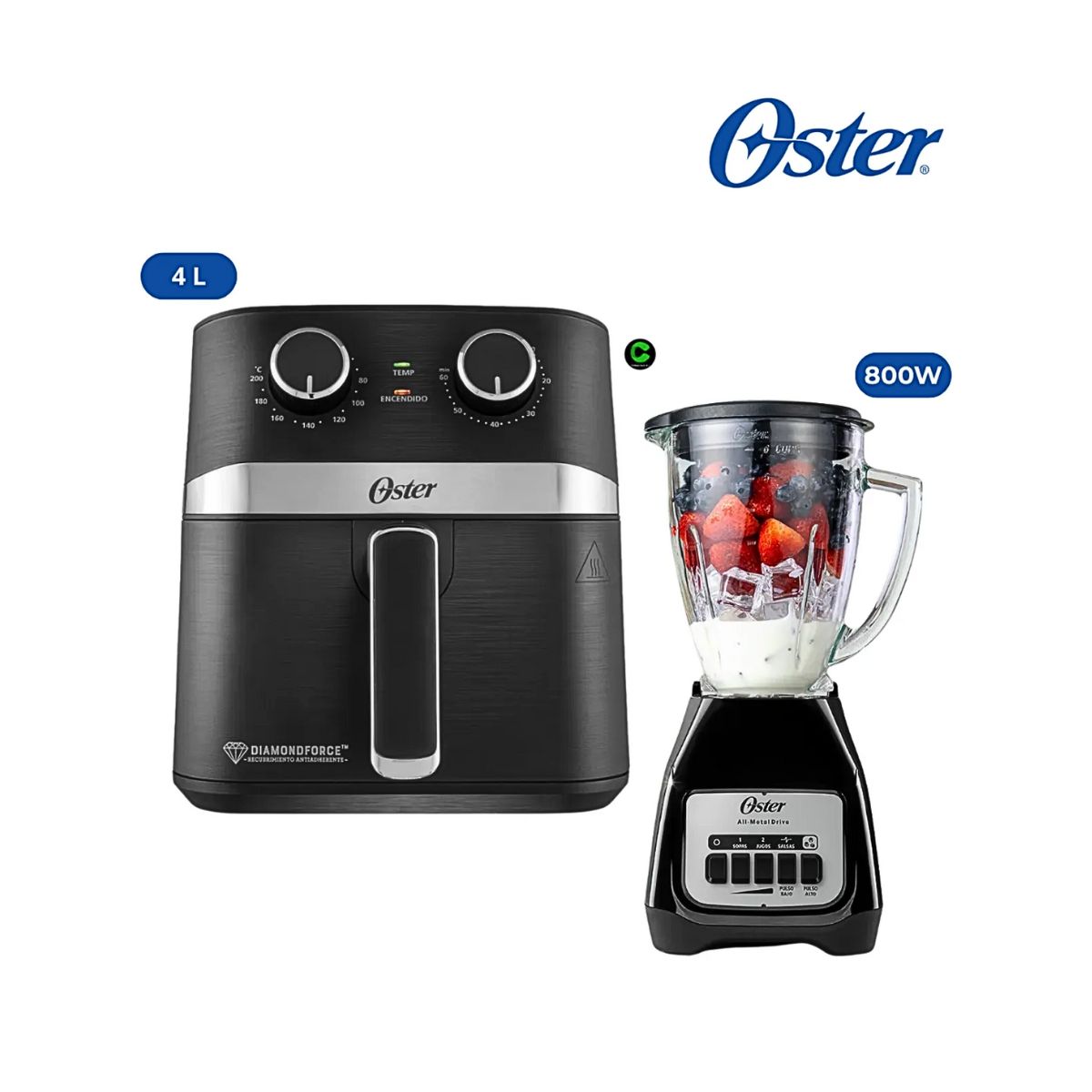 OSTER - Combo OSTER Freidora de Aire  4L CKSTAF401MDF y Licuadora BLSTKAGBPB