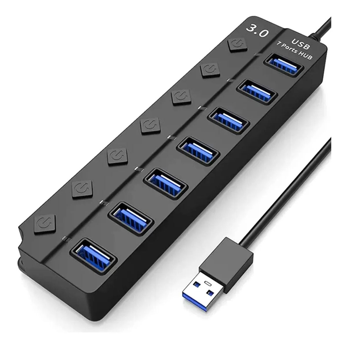 GIOIO - Hub 7 Puertos Usb 30 Alta Velocidad Pc Laptop Eliminador
