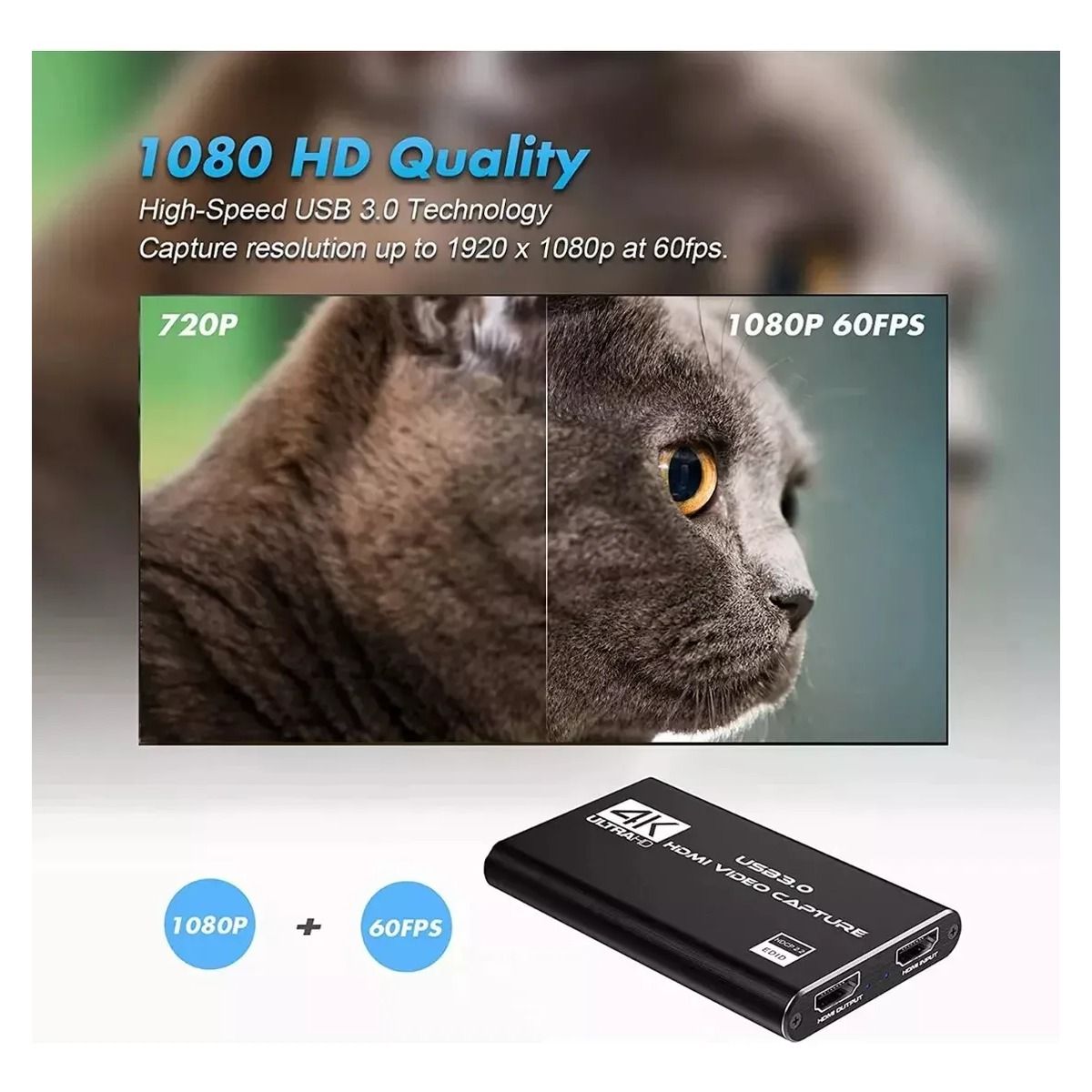 GIOIO - Tarjeta De Captura De Video 4k Hd 1080p 60hz