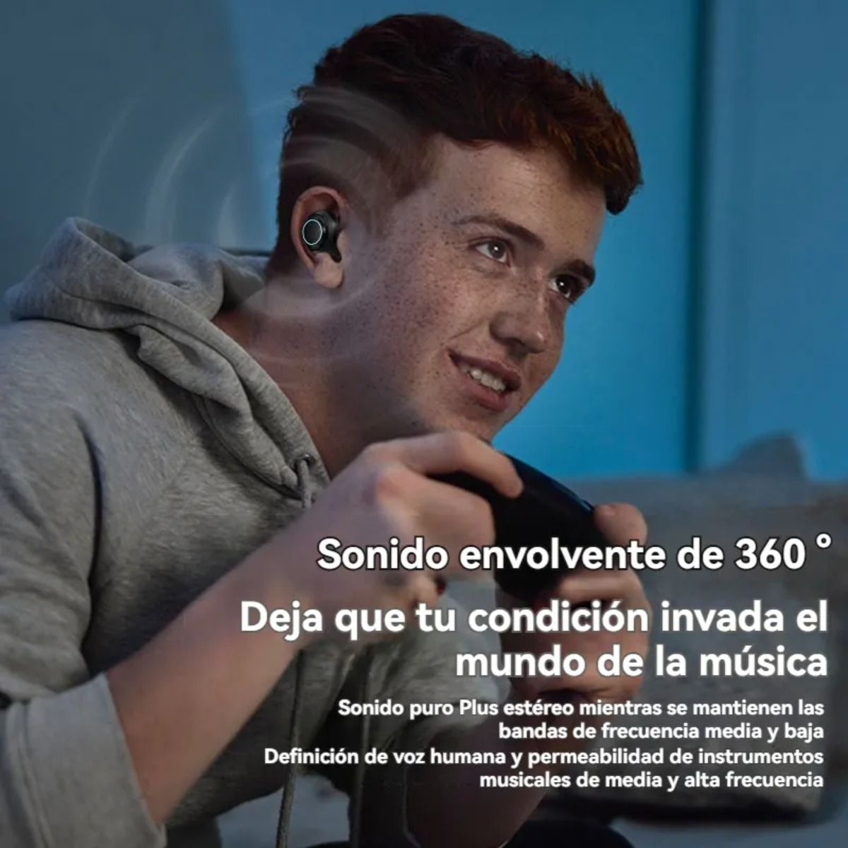 GIOIO - Audífonos Bluetooth Inalámbricos Reducción Ruido Para Juegos