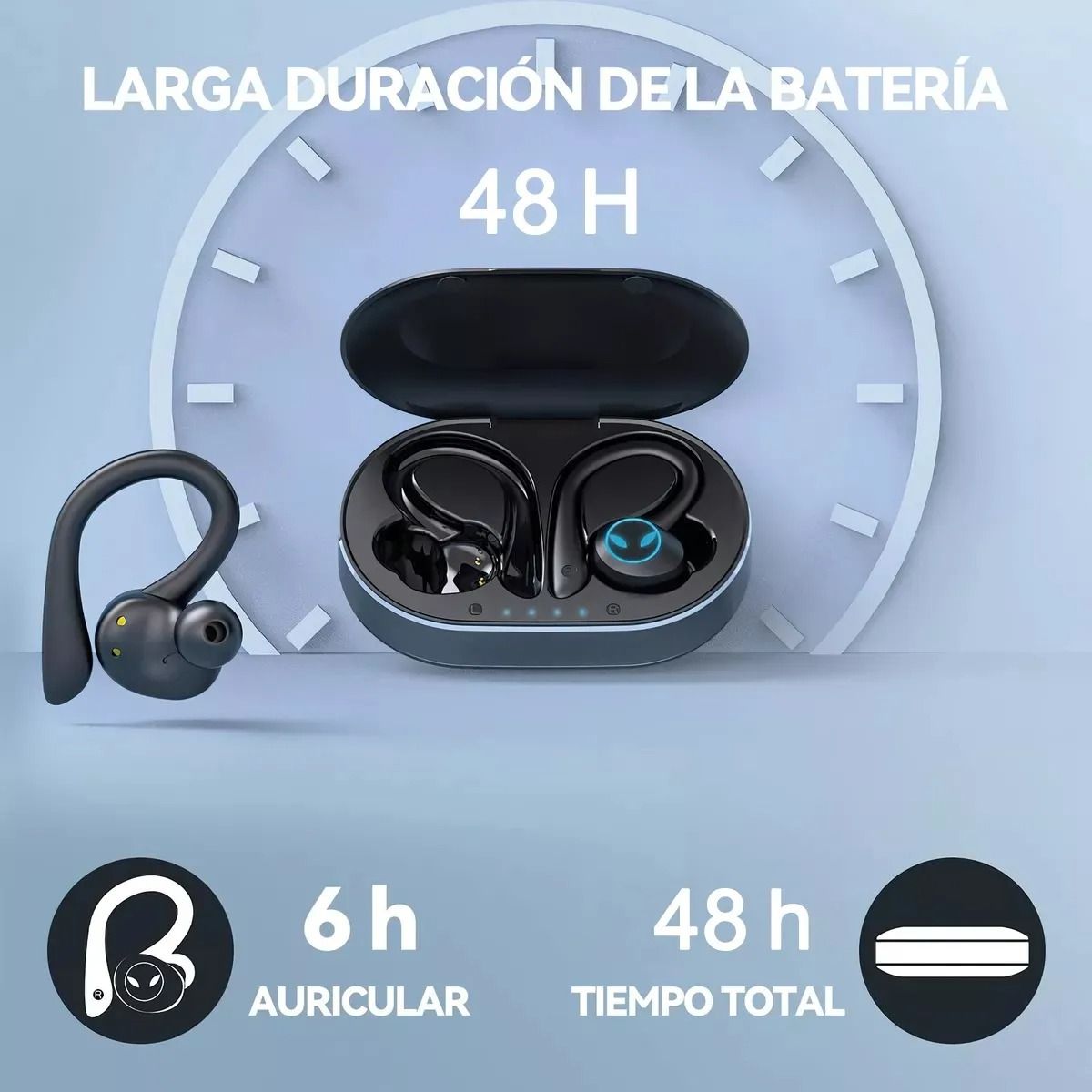 GIOIO - Auriculares Deportivos Inalámbricos Bluetooth 53 Con Gancho
