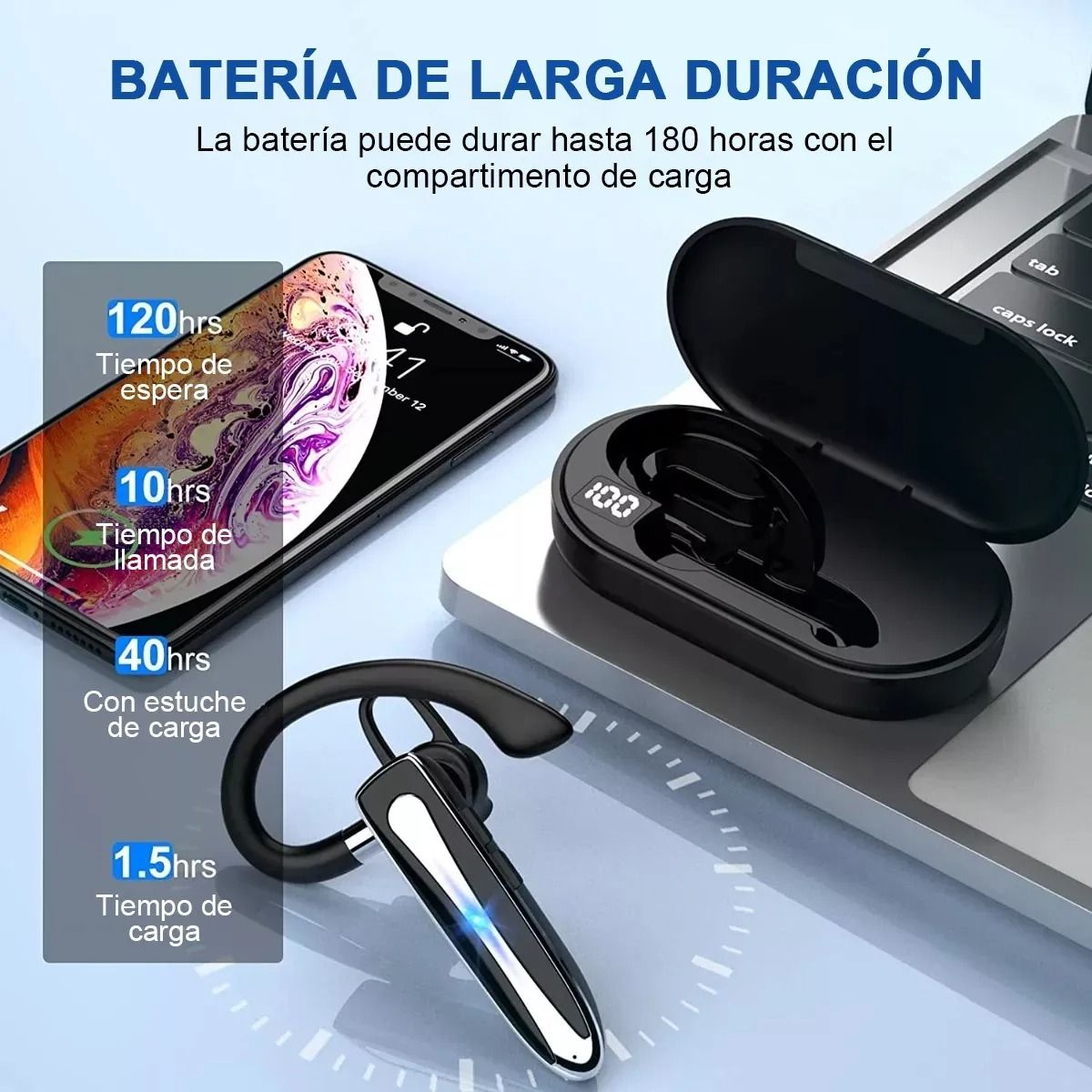 GIOIO - Micrófono Bluetooth Manos Libres Auriculares Intrauditivos