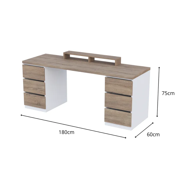 MUEBLES MACRUMO - ESCRITORIO GAMER 6 CAJONES TRIBECA