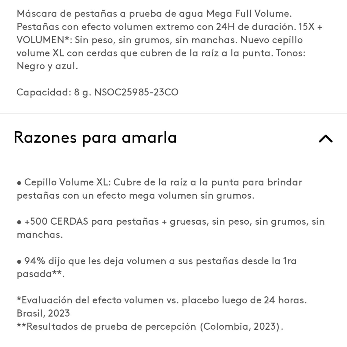 ESIKA - Rímel Máscara de pestañas Mega full volume APA negro ésika