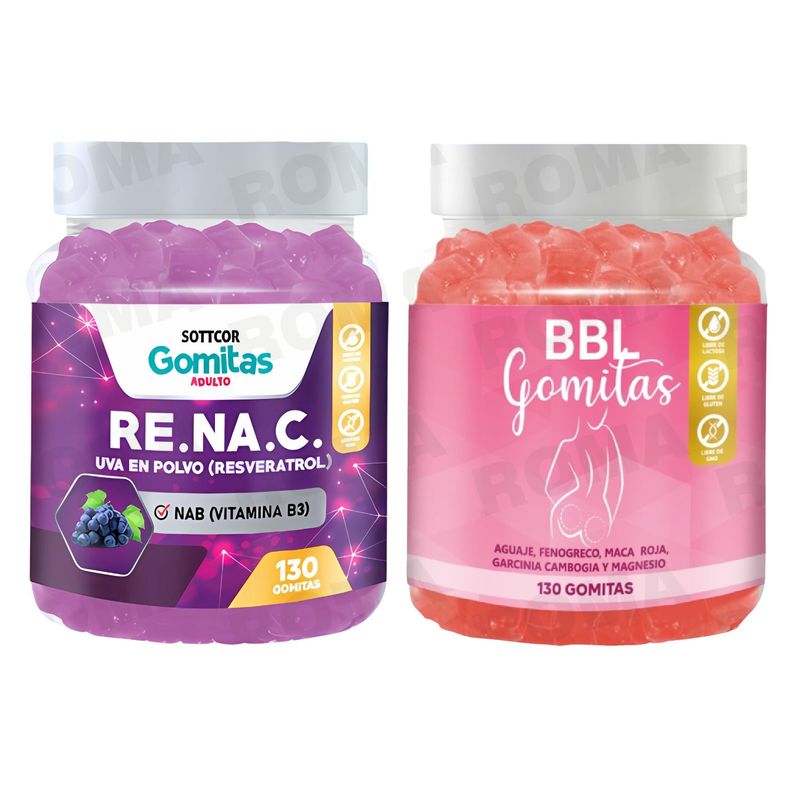 GENERICO - GOMITAS RESVERATROL 130UND + GOMITAS AGUAJE BBL 130UND