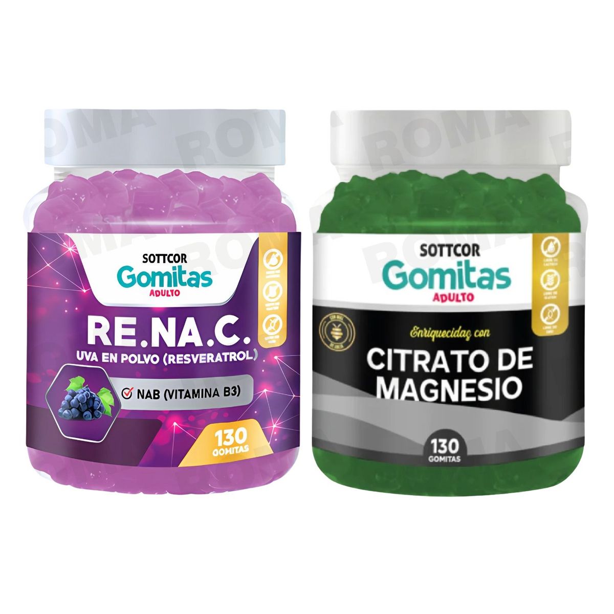 GENERICO - GOMITAS RESVERATROL 130UND + GOMITAS CITRATO DE MAGNESIO 130UND