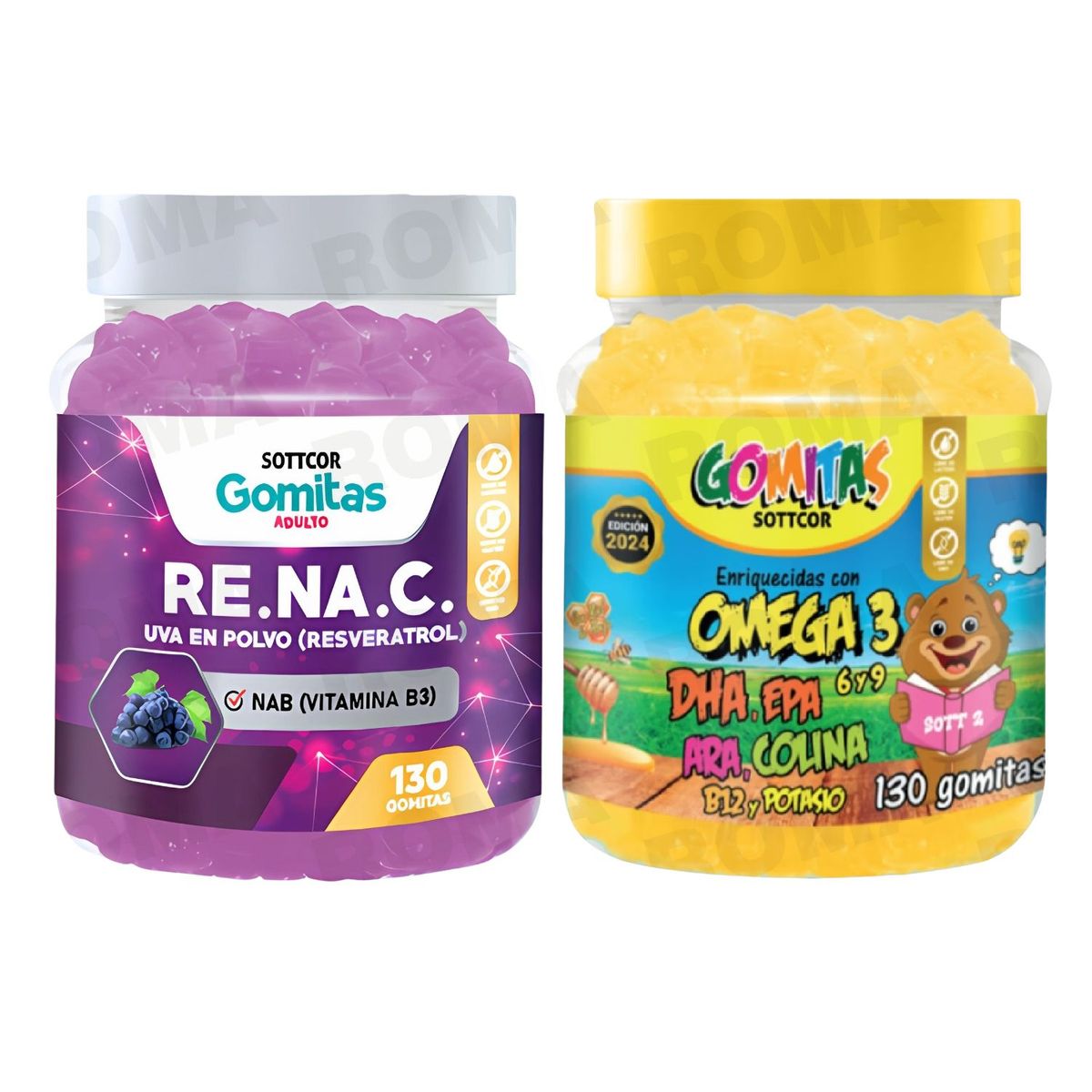 GENERICO - GOMITAS RESVERATROL 130UND + GOMITAS OMEGA 3 NIÑOS 130UND
