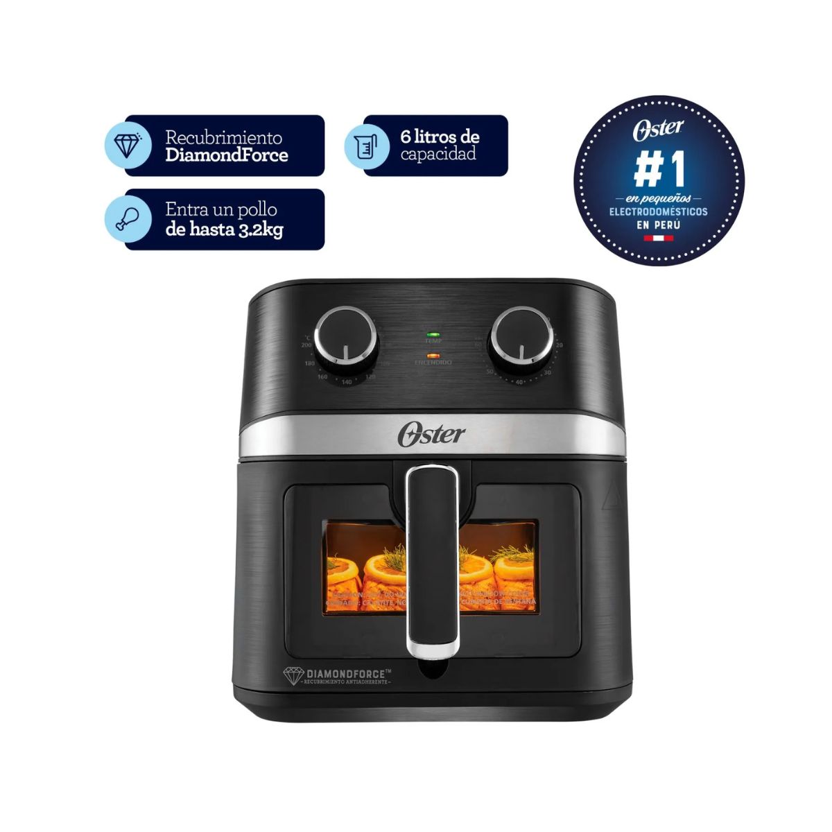 OSTER - Freidora de Aire Oster® 6L DiamondForce CKSTAF60WMDF