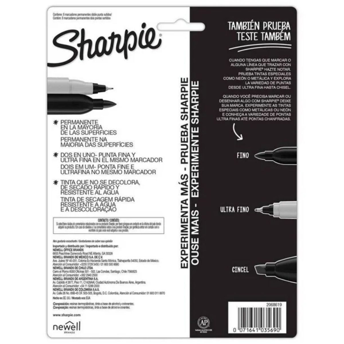 SHARPIE - Set De Marcador Sharpie Twin Tip Doble Punta Surtidos x8