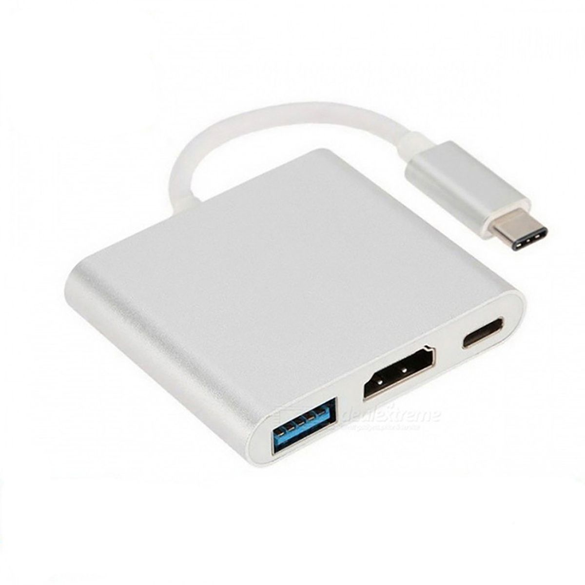 GENERICO - Adaptador USB 3.1 Tipo C a HDMI Hembra + USB 3.0 + Tipo C