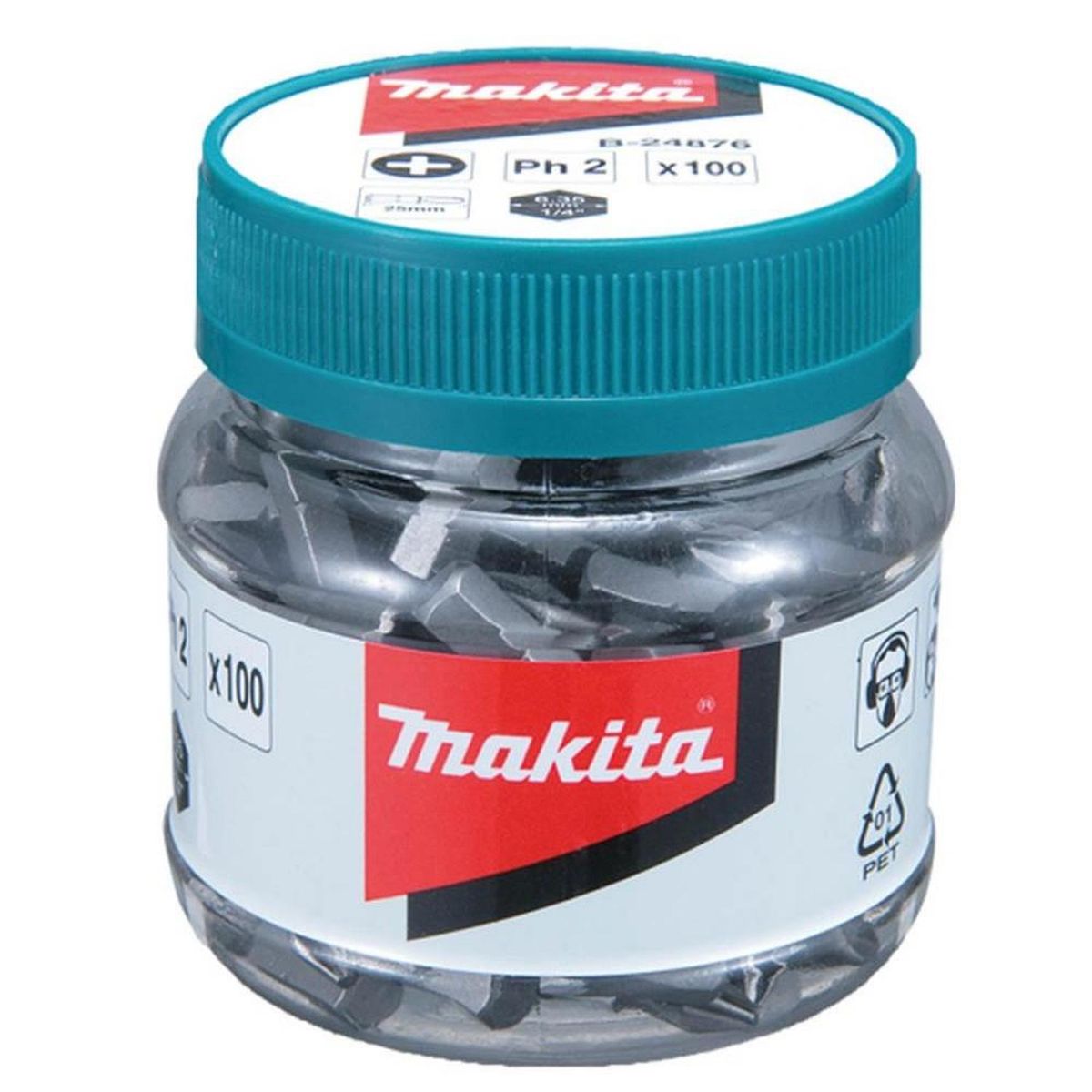MAKITA - Puntera Pz 2 x 25mm Set 100 pcs (mini contenedor) Makita B-24882
