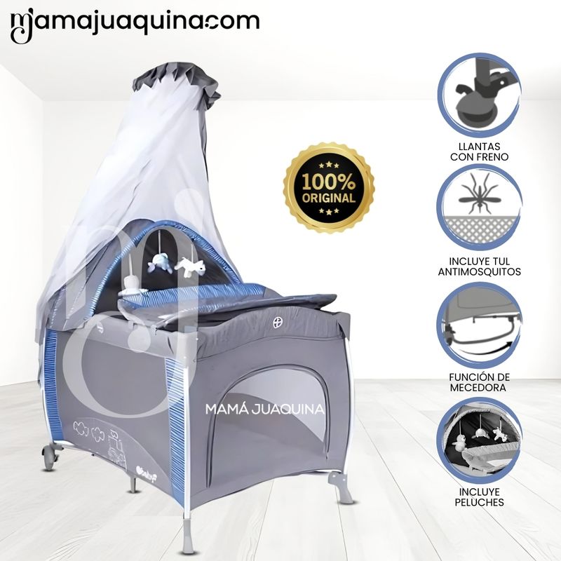 BABY - Cuna Corral de Lujo «ROYNNE» Edición Limitada Blue