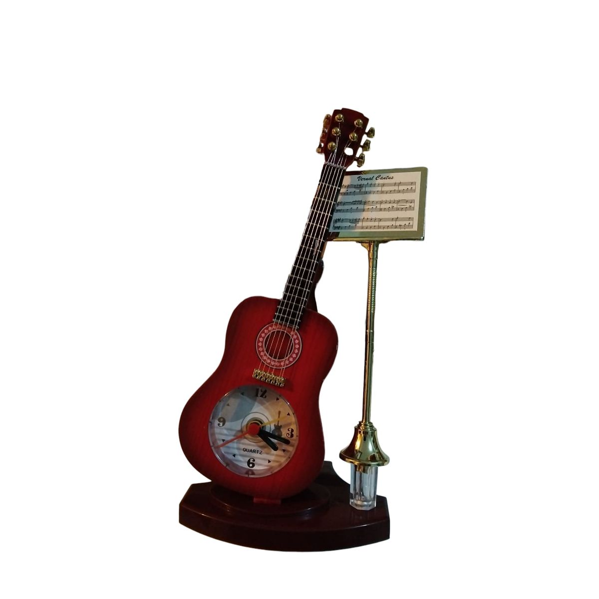 GENERICO - Reloj de mesa decorativo analógico con alarma - diseño Guitarra acústica